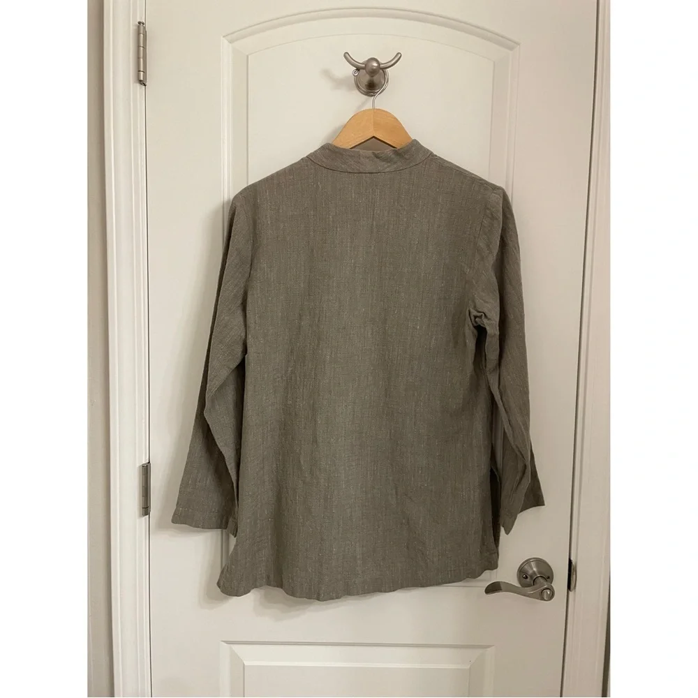 Eileen Fisher Linen Cotton Blend Single Button Jacket - Picture 2 of 8